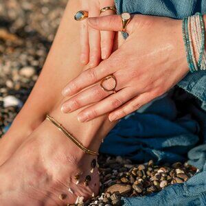 Anklet Gold Waterproof Double layer Anklet Herringbone gold Chain Anklet PRETTY!